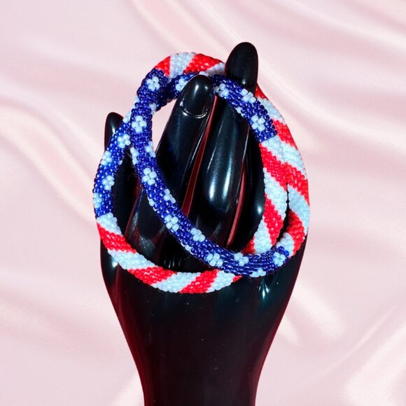 NEW never worn Sashka Bracelets - American Flag - Picture 1 of 4